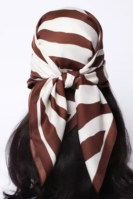 Large Vintage Zebra Print Bandana Scarf