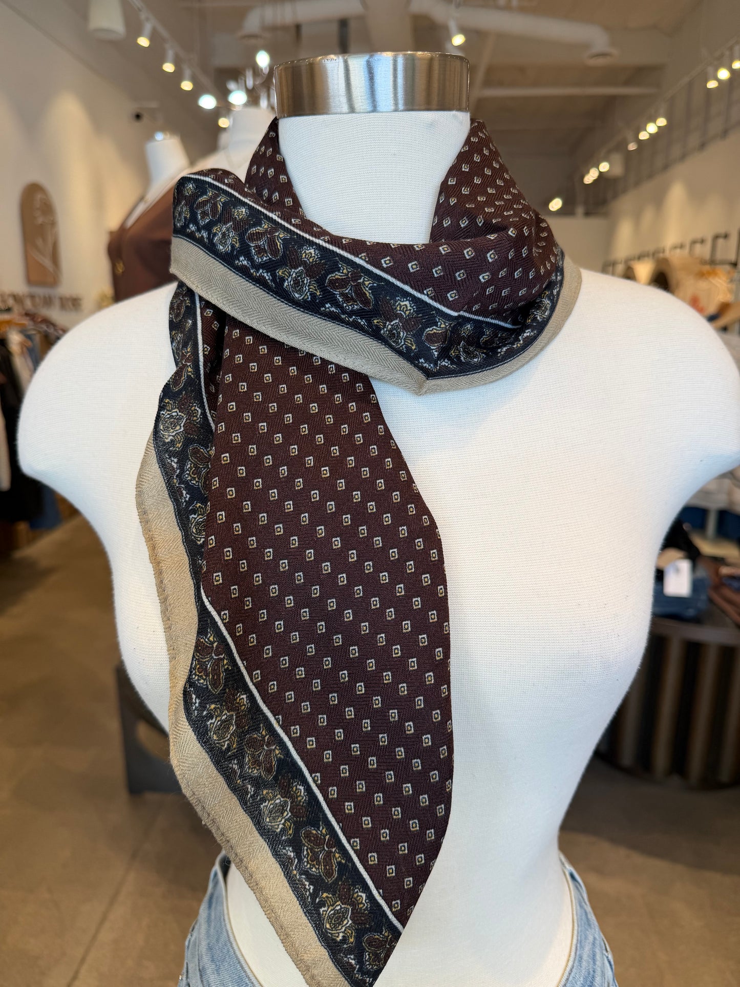 Remi Cotton-linen Texture Square Scarf