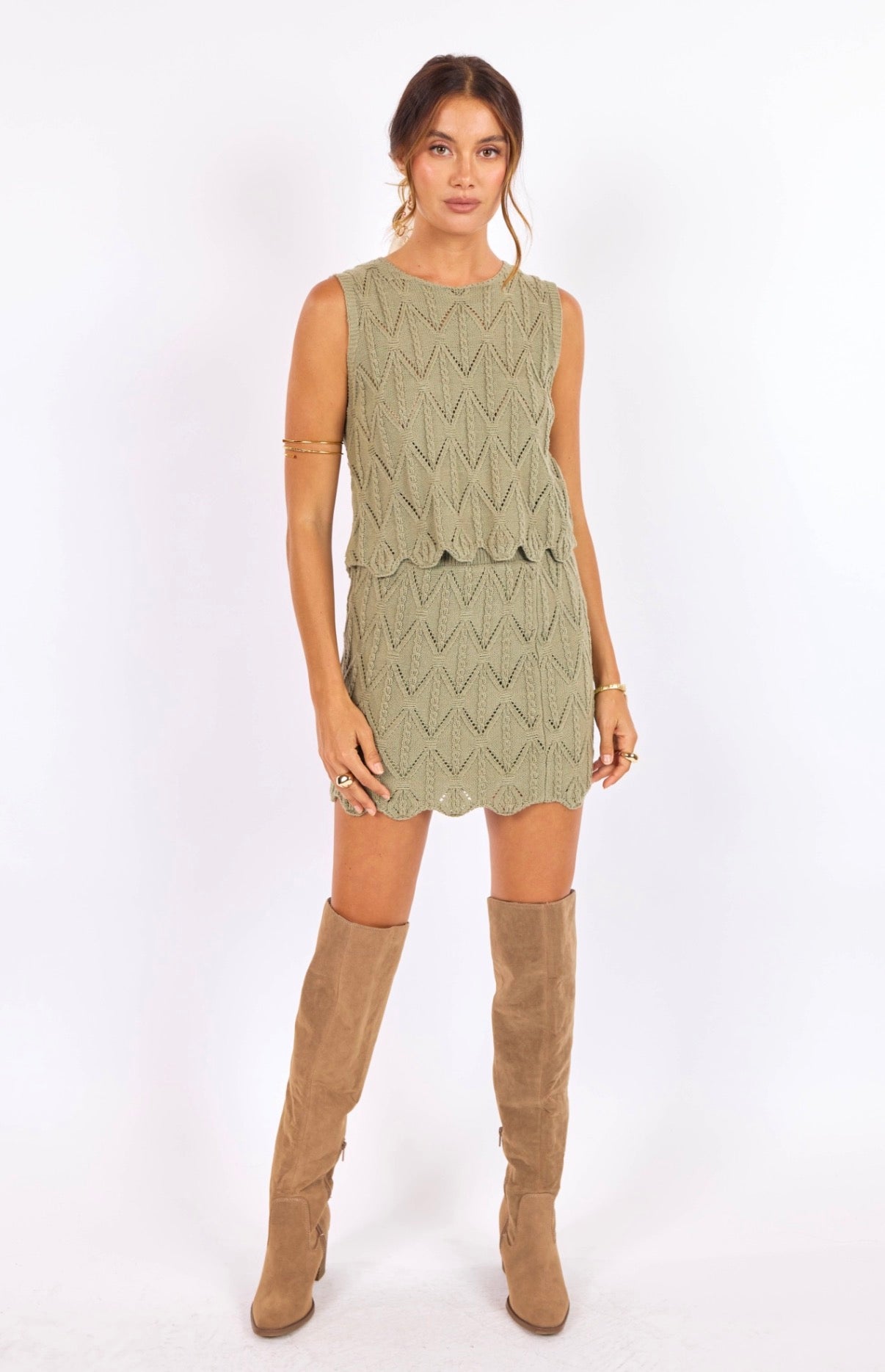 Sage the Label Succulent Sweater Mini Skirt