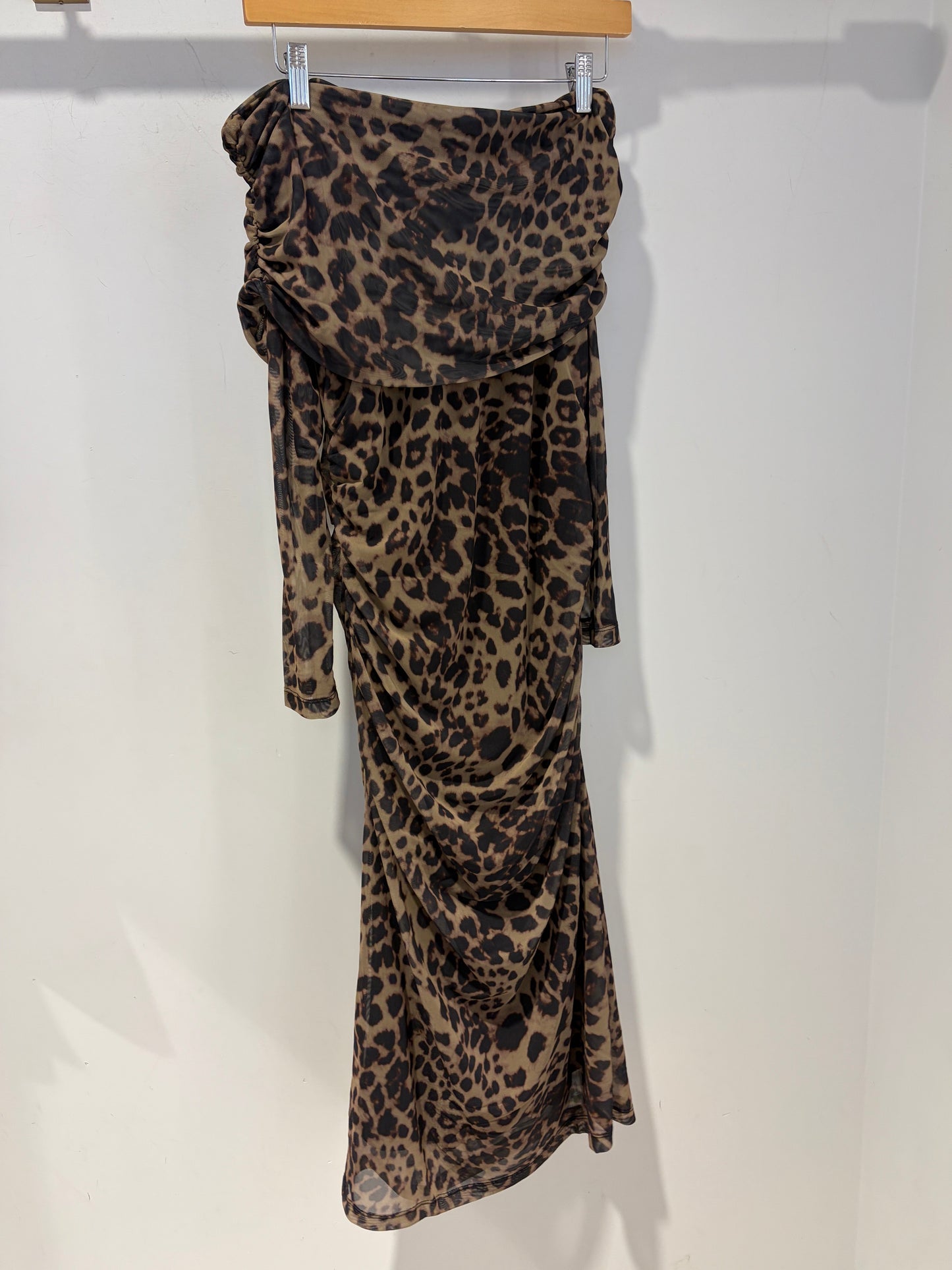 Candy Leopard Off The Shoulder Dress