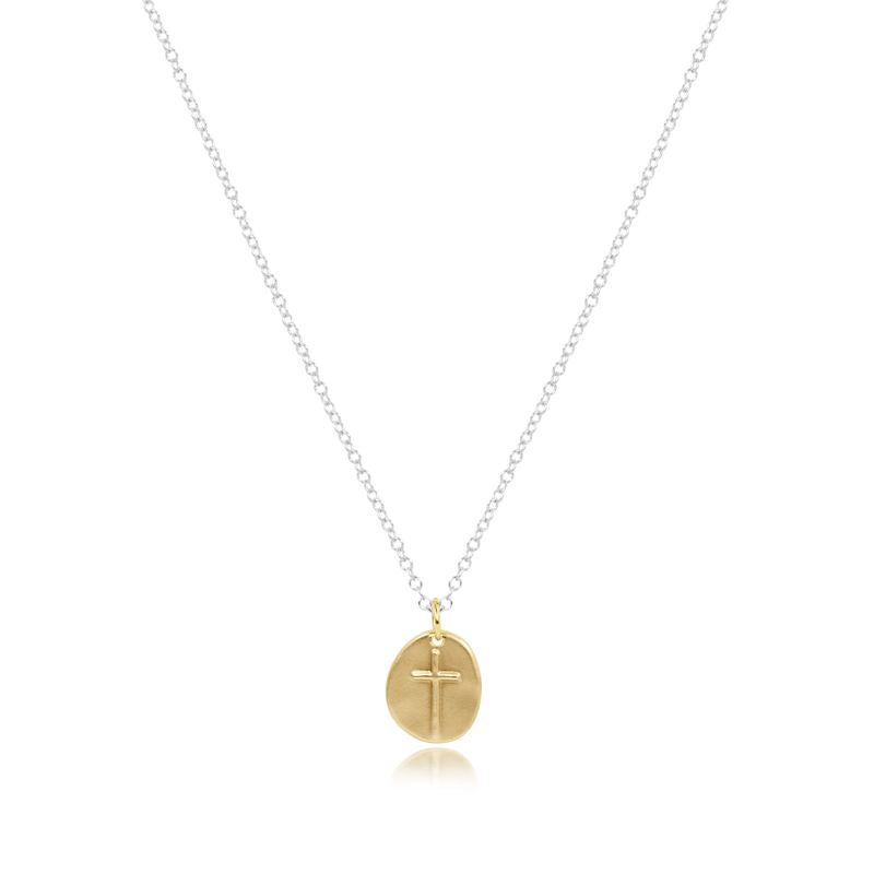 16" necklace sterling mixed metal - inspire gold charm by enewton