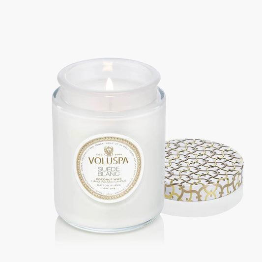 Voluspa Suede Blanc Large Jar Candle 18oz