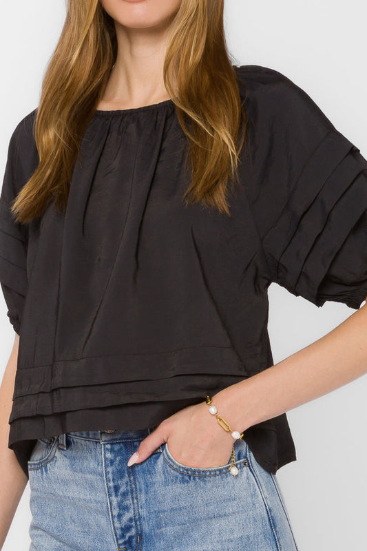 Velvet Heart | Tashia Black Short Sleeve Top