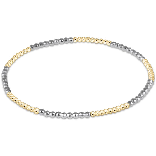 Enewton blissful pattern 2mm bead bracelet-bright silver faceted hematite