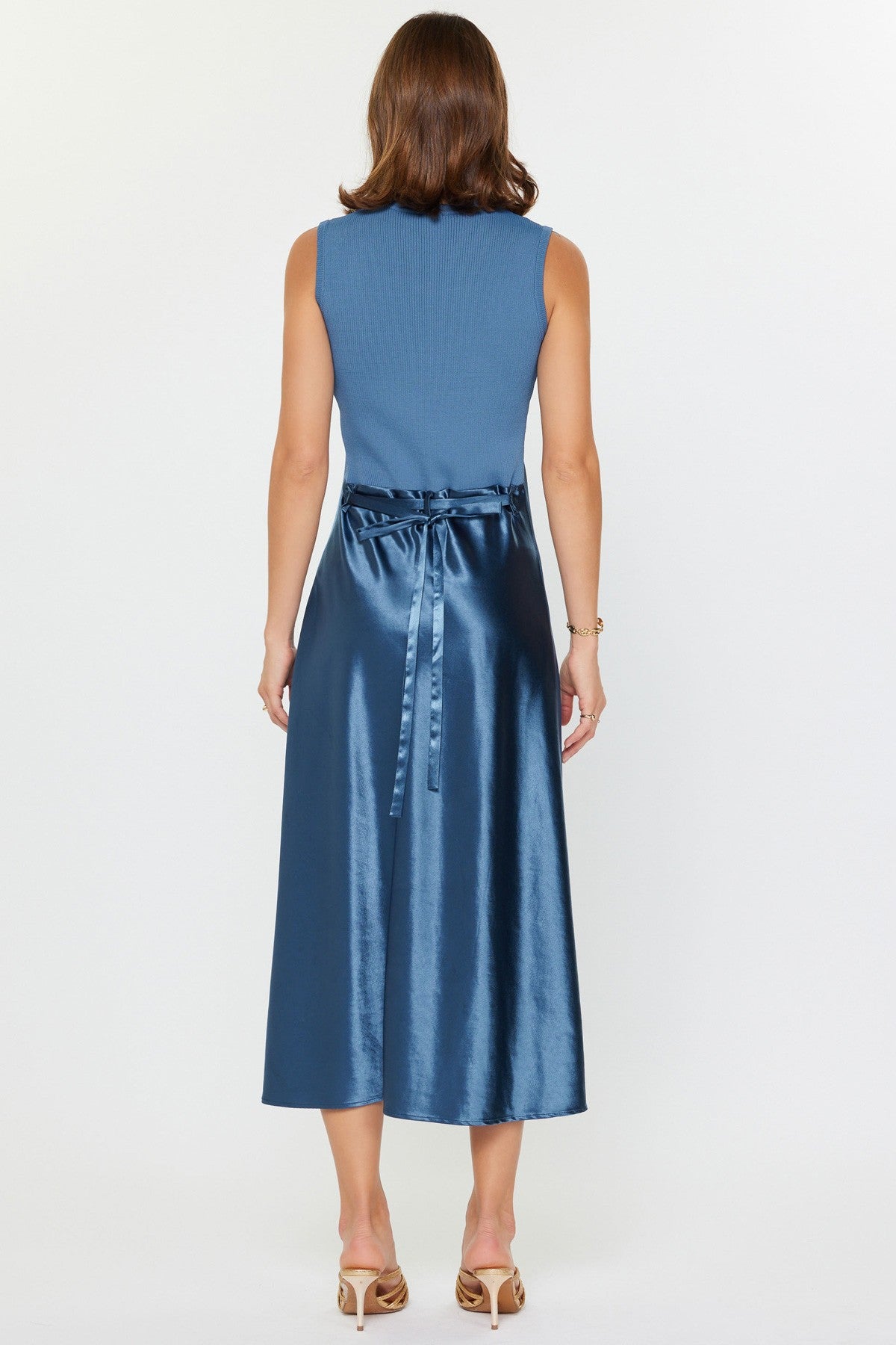 The Perfect Metallic Front Midi Knit Dress