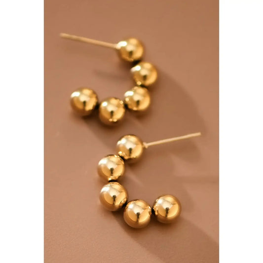 Gold Ball Hoop Earring