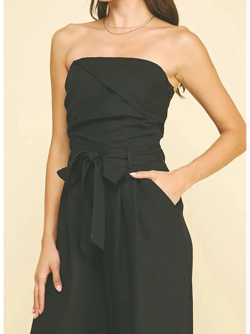 Evie Black Strapless Jumpsuit