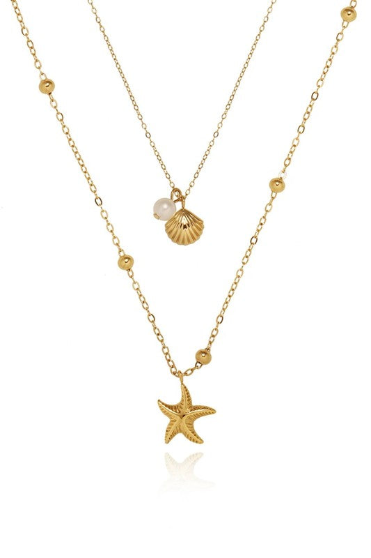 Starfish Seashell Layered Necklace