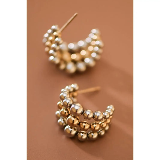 Duo-Tone Hoop Earrings