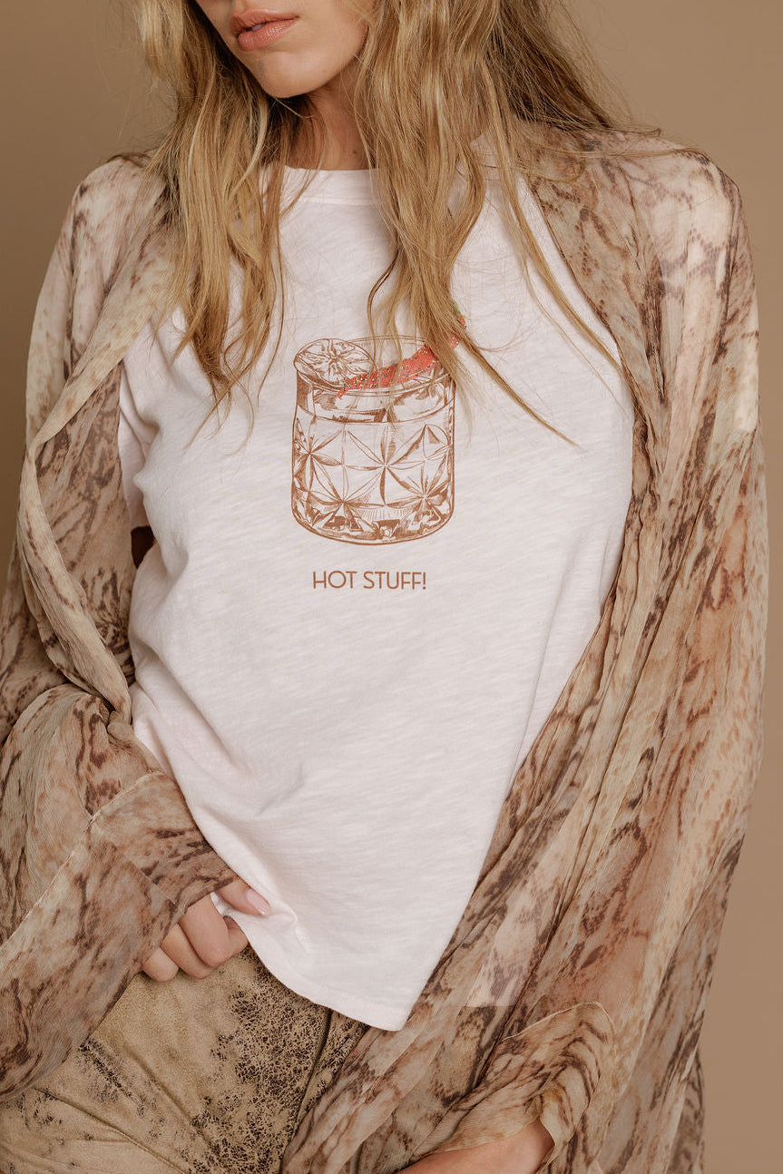 Hot Stuff Slub Cap Graphic Tee