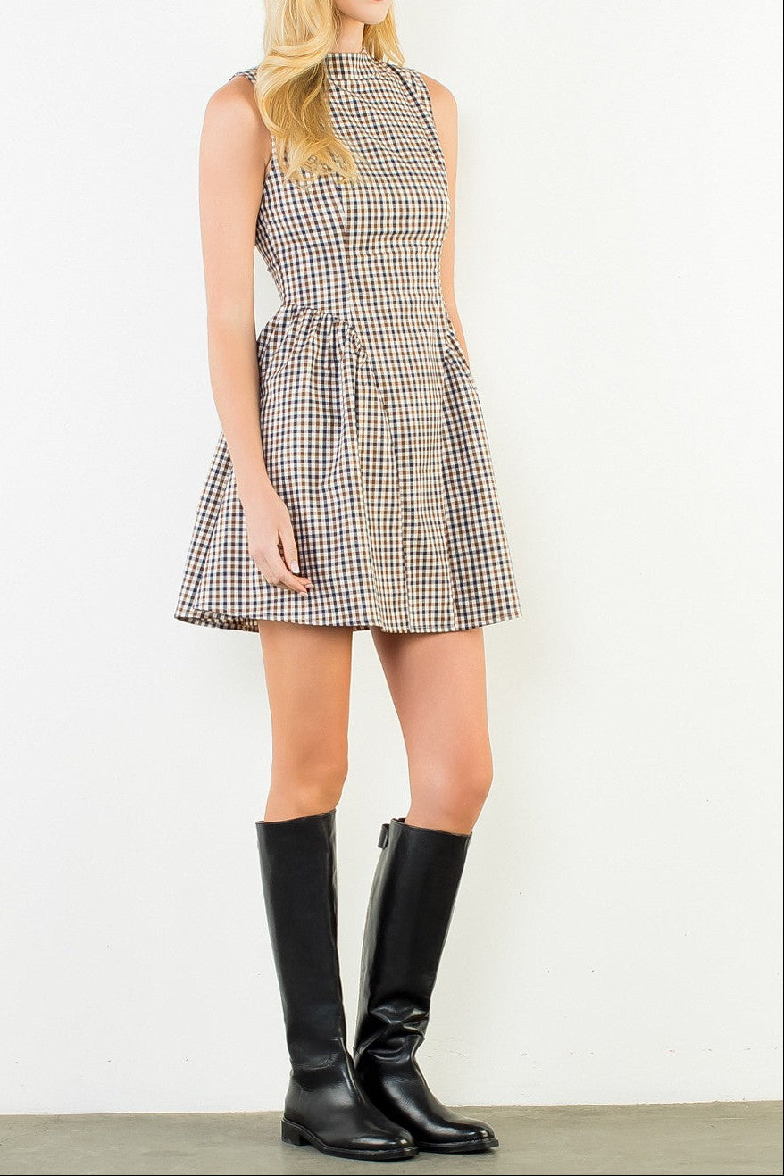 Gingham Short Dress