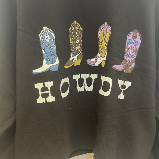 Howdy Boots Raw Edge Sweatshirt