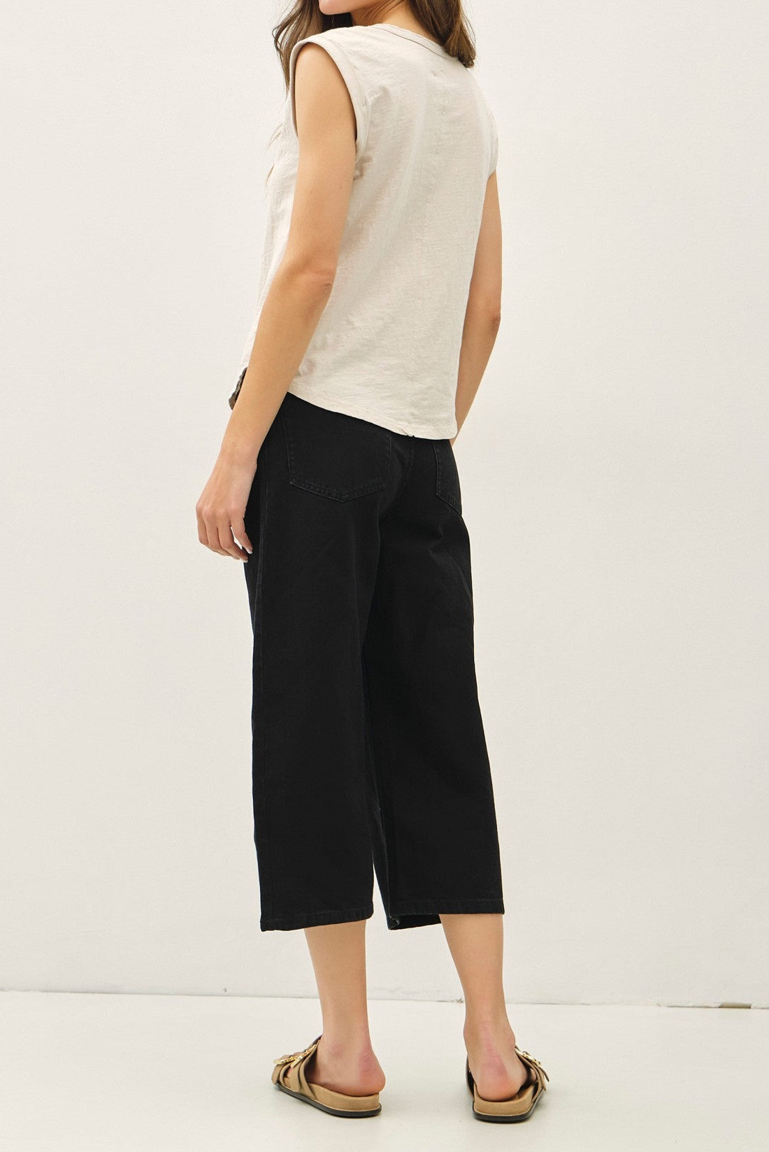 Most Love Cap Sleeve Garment Dyed Top
