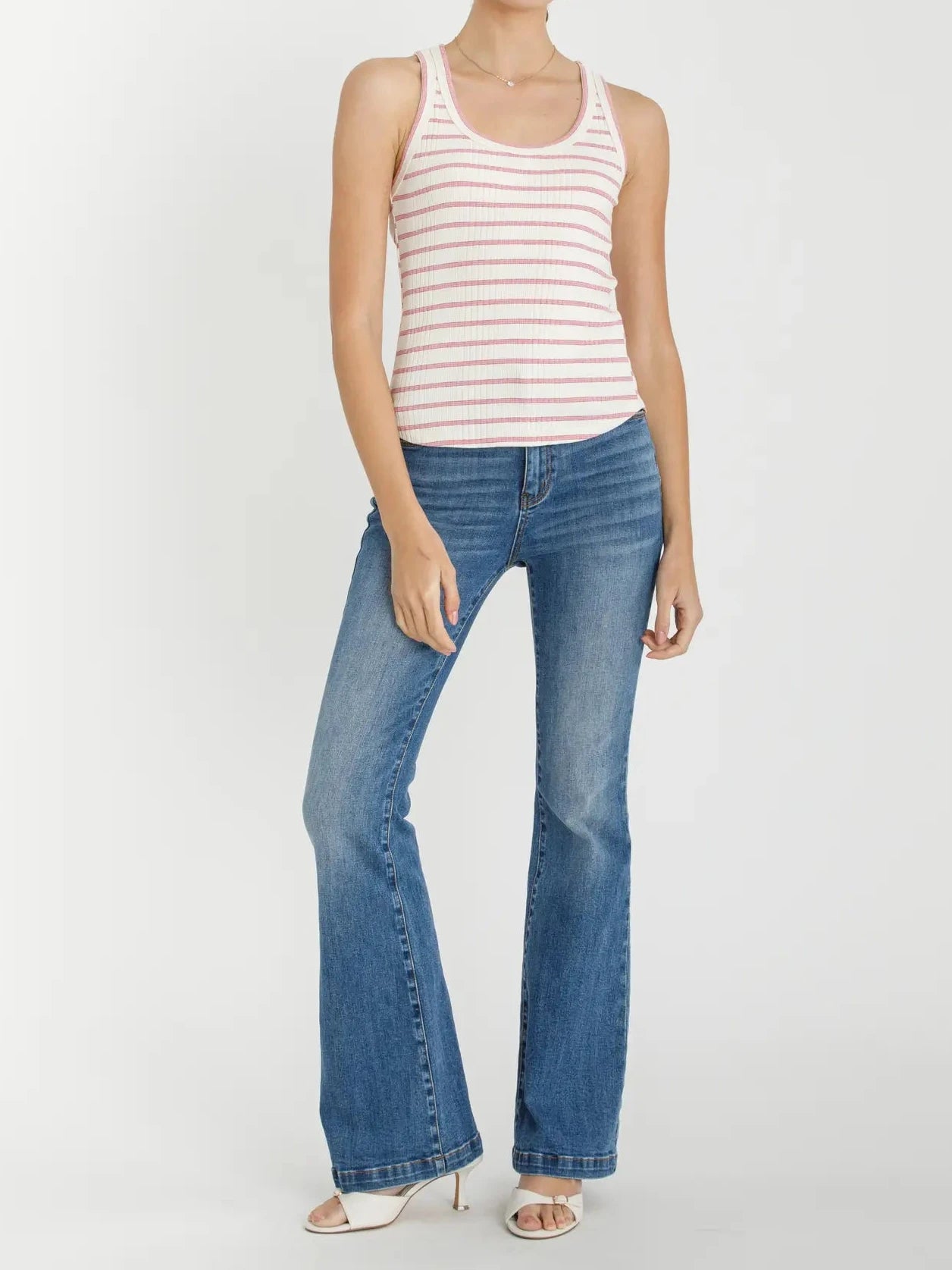 The Daily Tank Striped Ribbed Tank Top