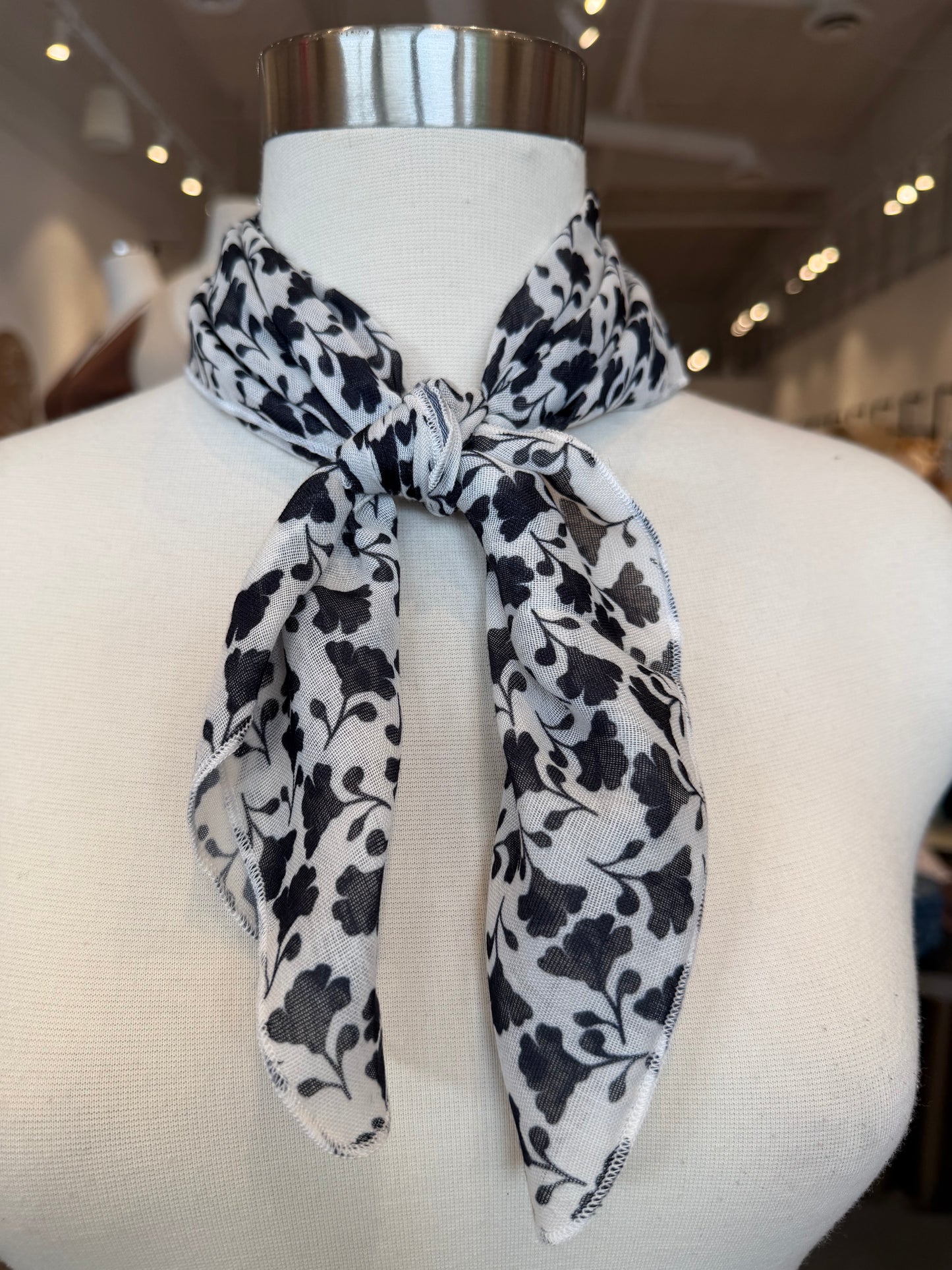 Charlie Cotton Linen Print Square Scarf