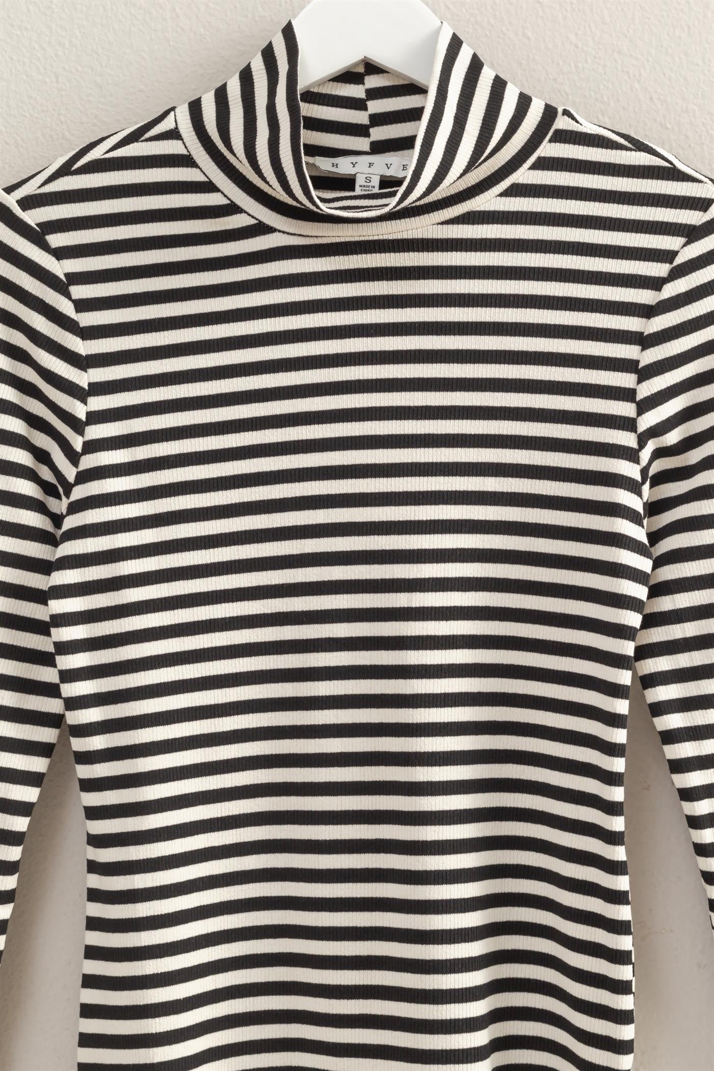 Maeve Fitted Stripe Turtleneck Pullover