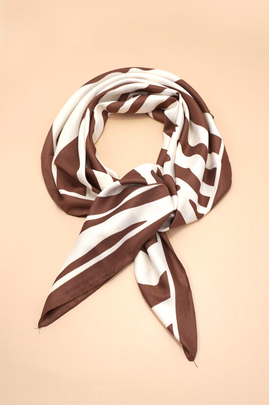 Large Vintage Zebra Print Bandana Scarf