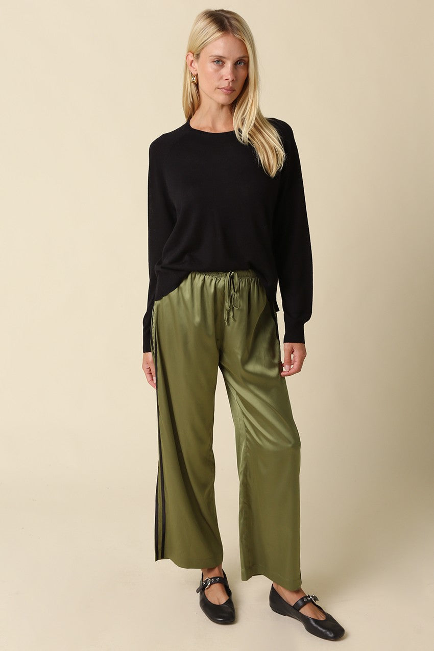 Satin Maggie Side Stripe Track Pant