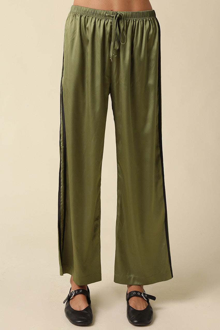 Satin Maggie Side Stripe Track Pant