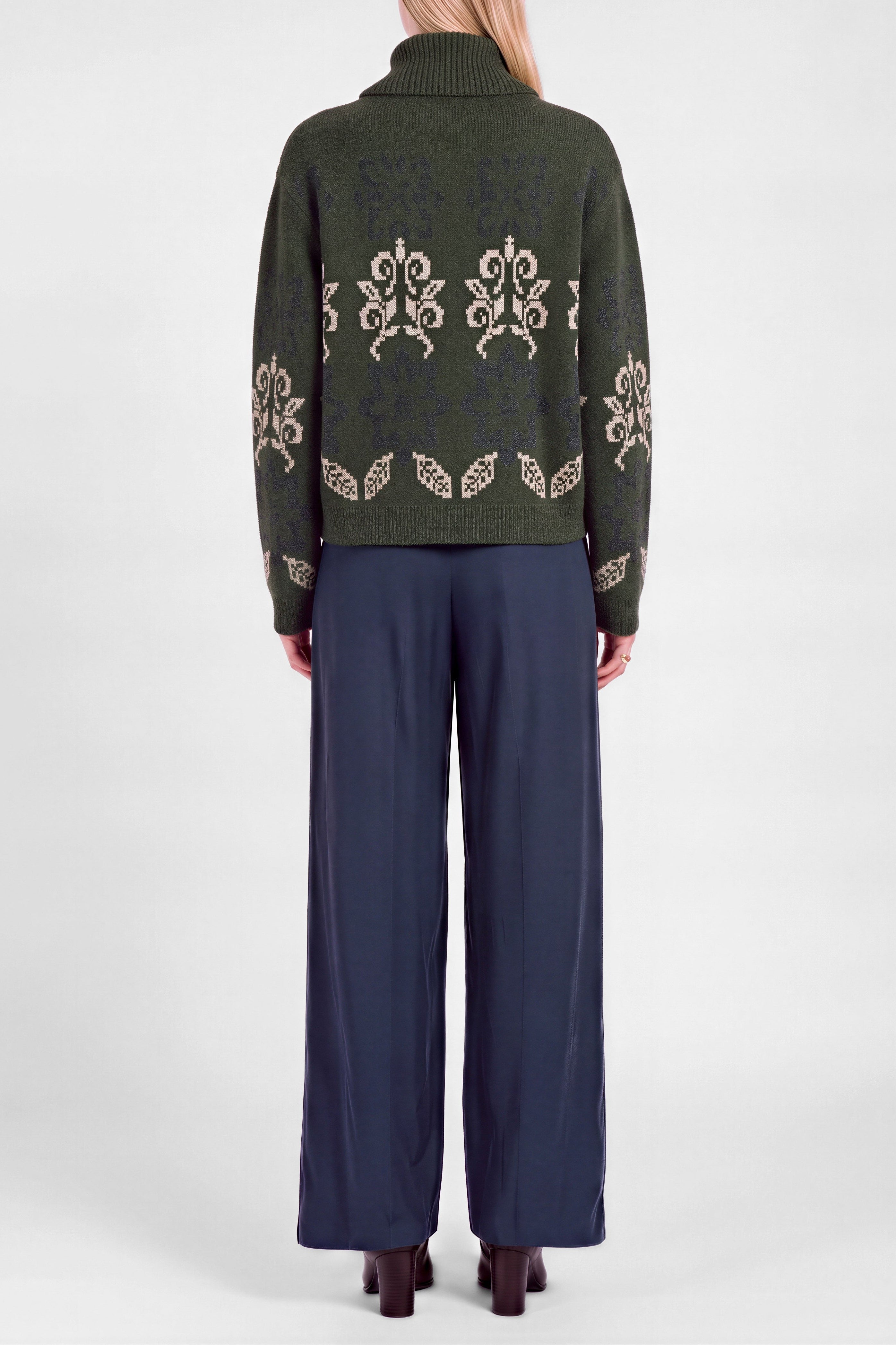 Nordic Jacquard Zip-up Sweater Jacket
