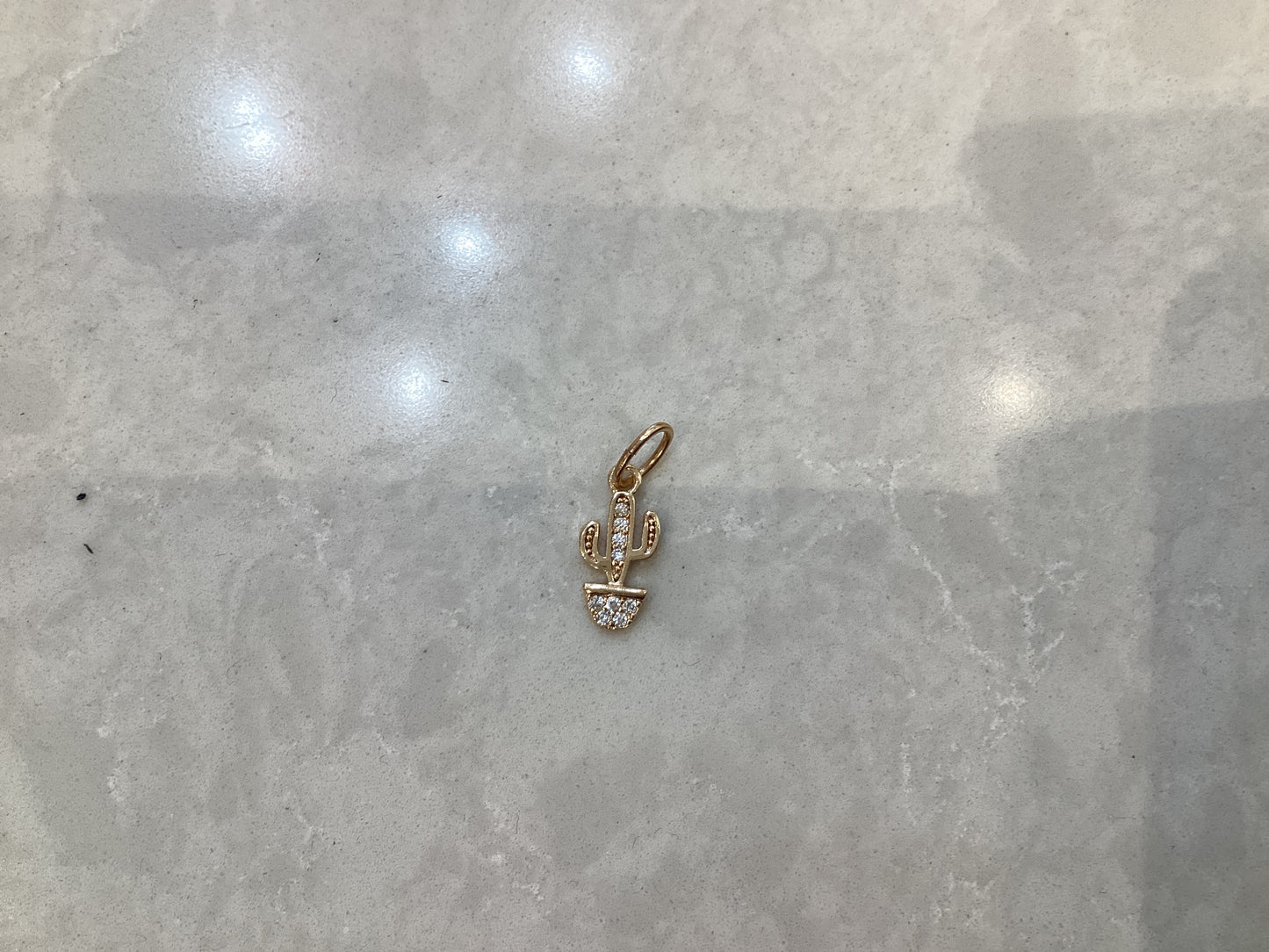 Cactus pave charm