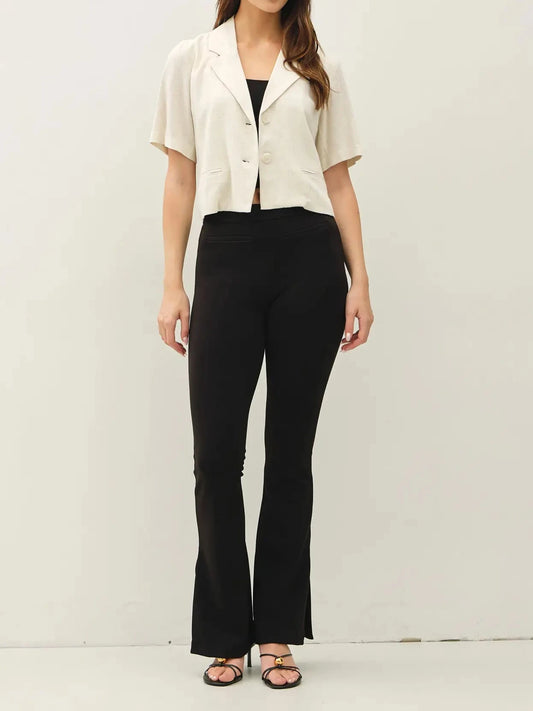 The Effortless Cropped Linen Blazer