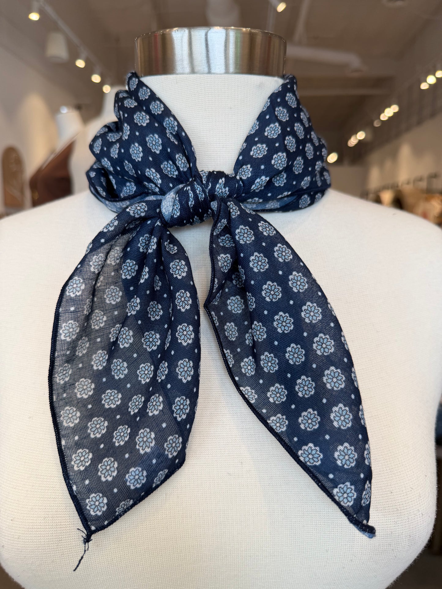 Rio Cotton Linen Print Square Scarf