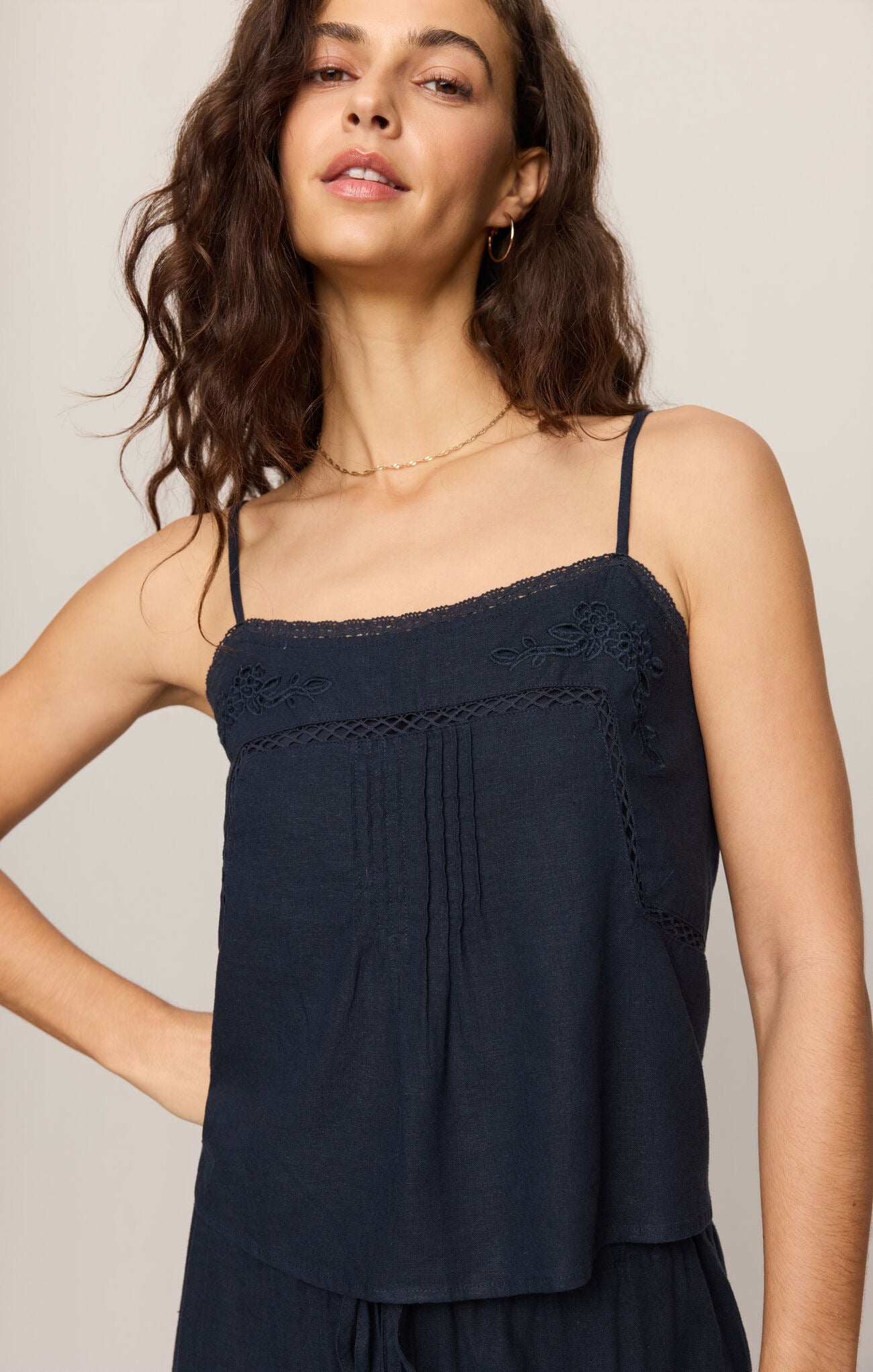 Z Supply |    Lille Embroidered Woven Tank