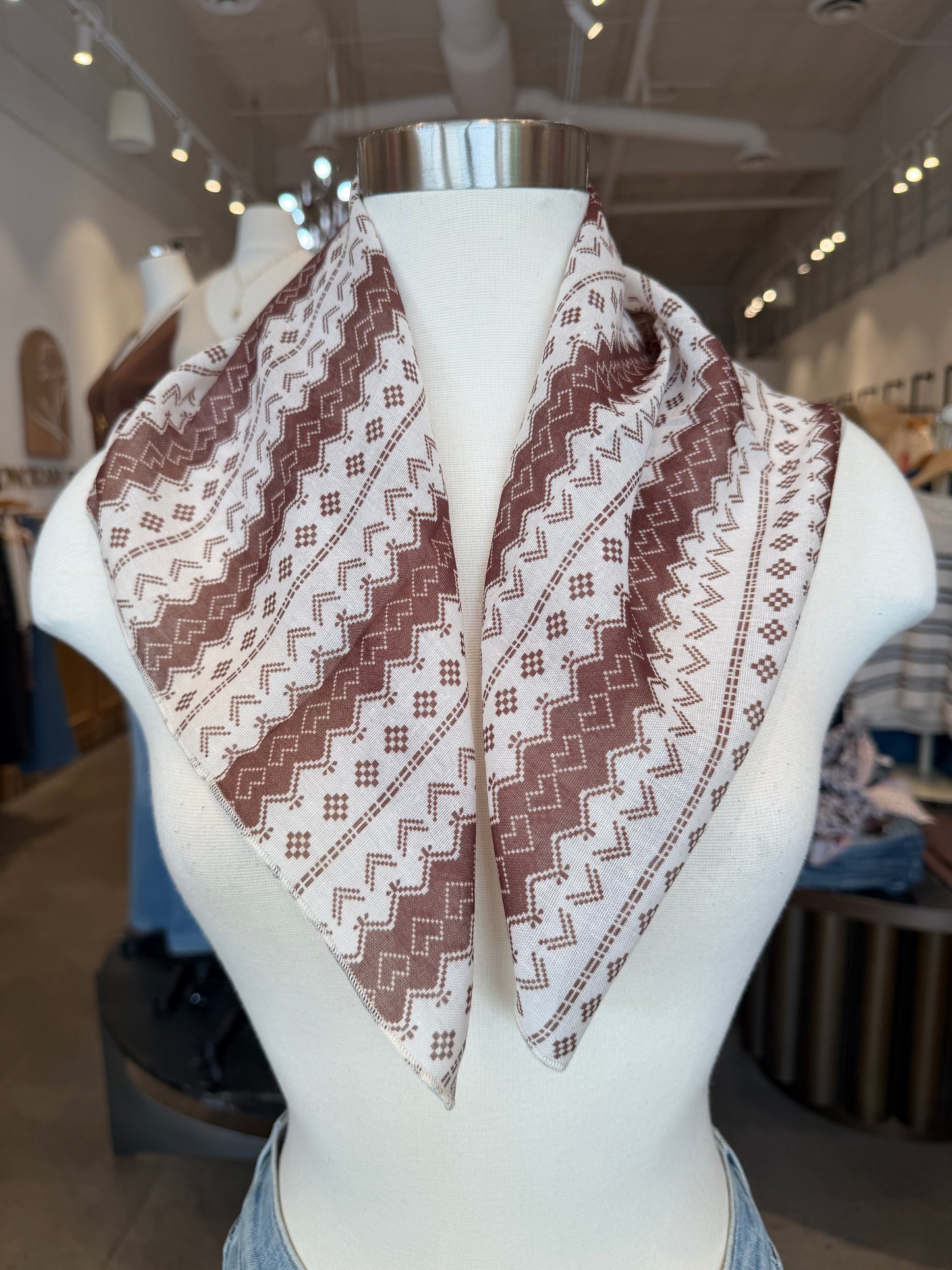 Birdie Cotton Linen Print Square Scarf