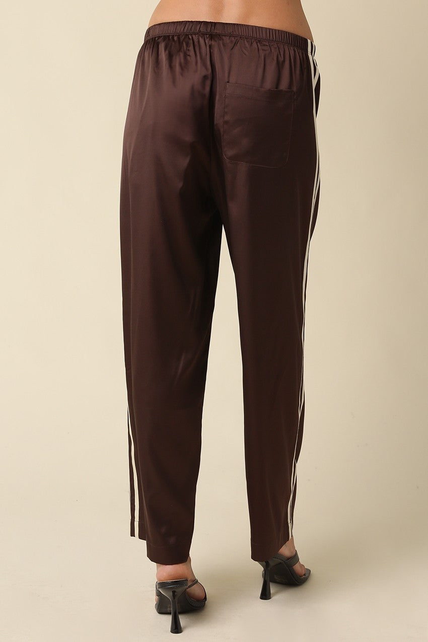 Satin Maggie Side Stripe Track Pant