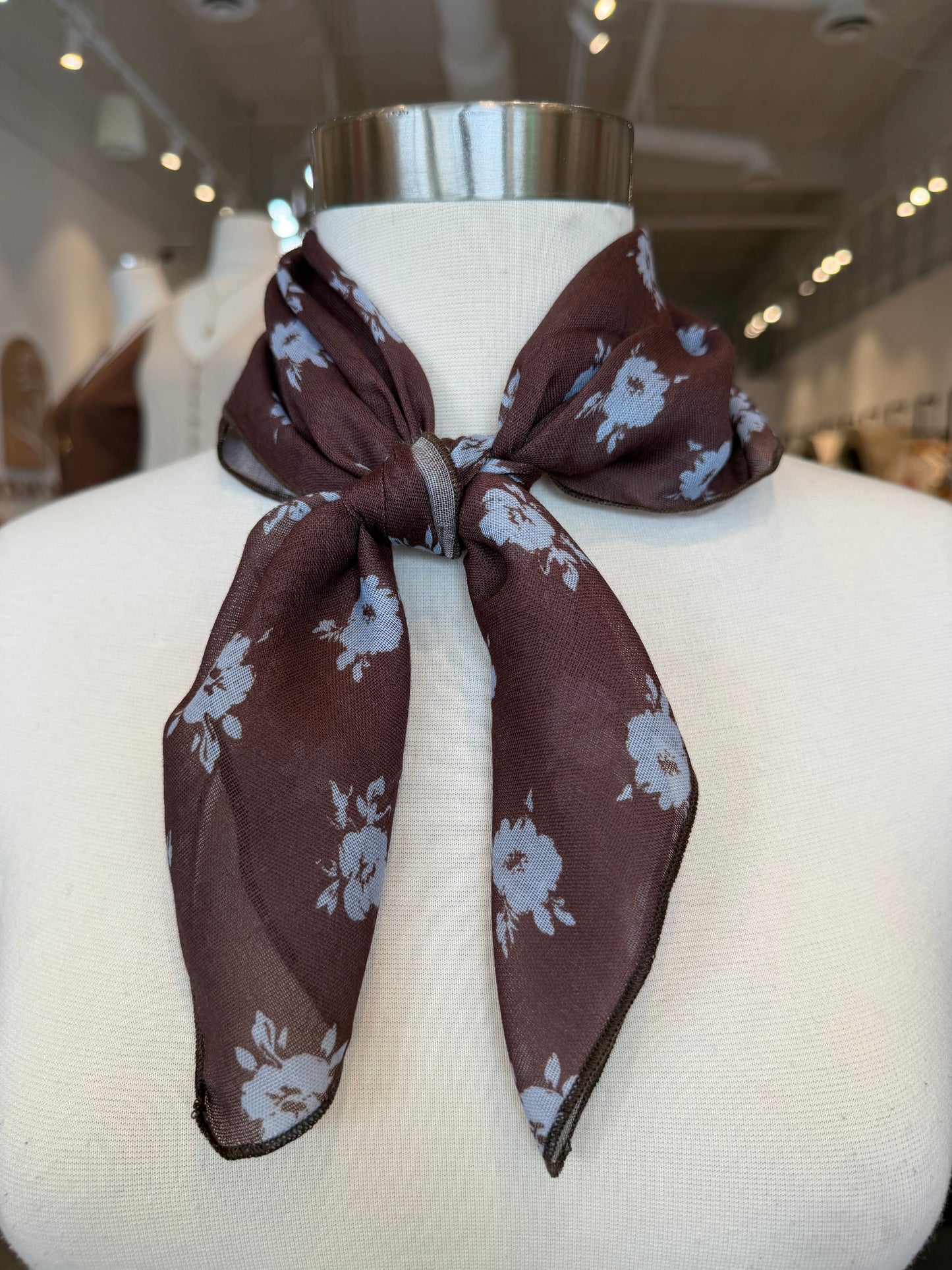 Billie Cotton Linen Print Square Scarf