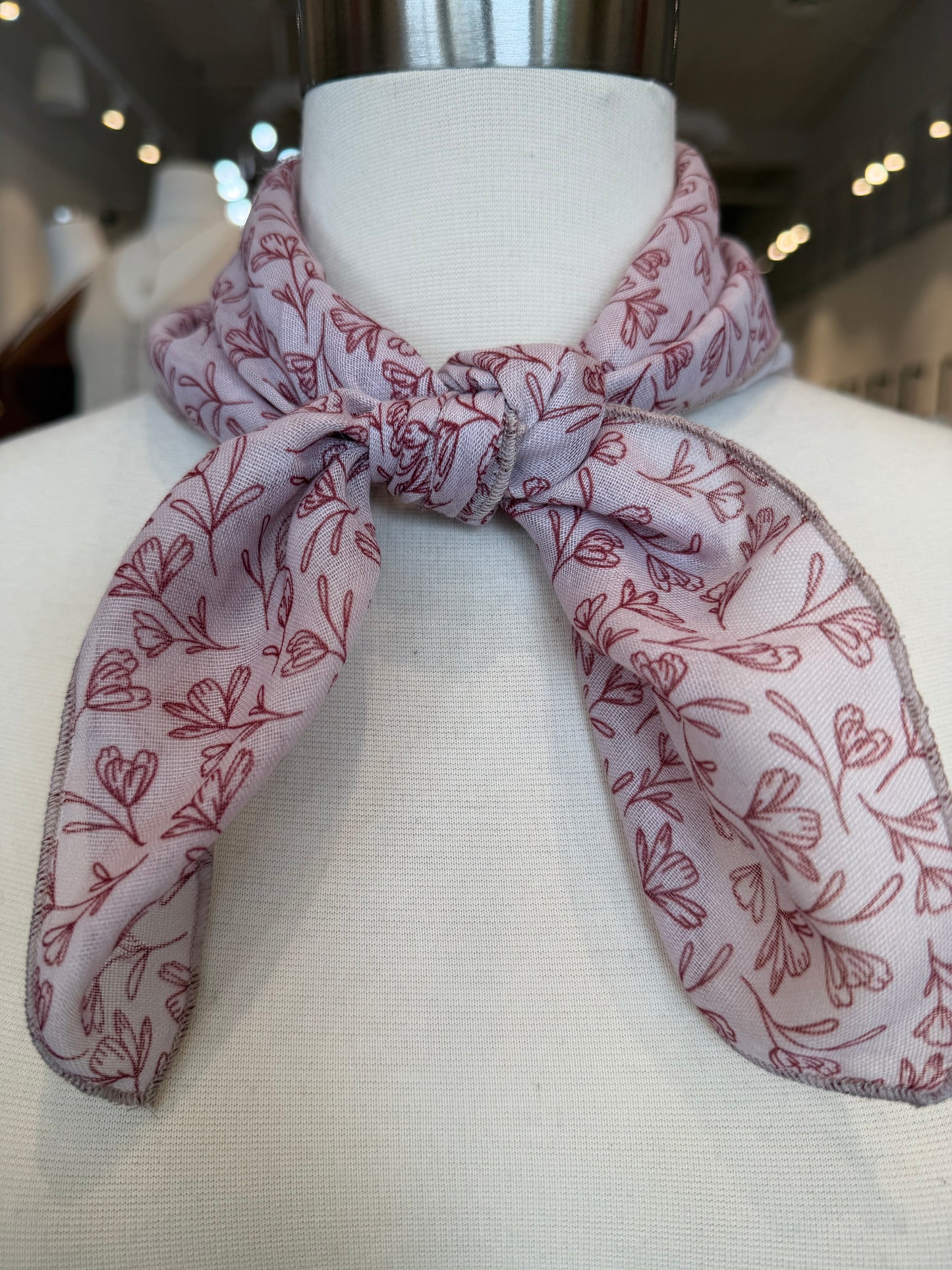Dusty Cotton Linen Print Square Scarf