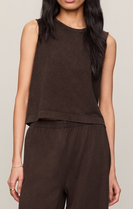 Z Supply | Sloane Jersey Muscle Tank-  Dark Chocolate