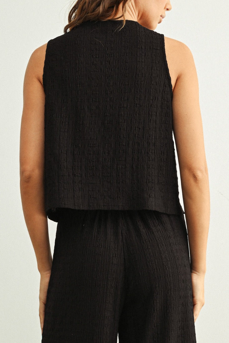 Penny Sleeveless Button Front Top
