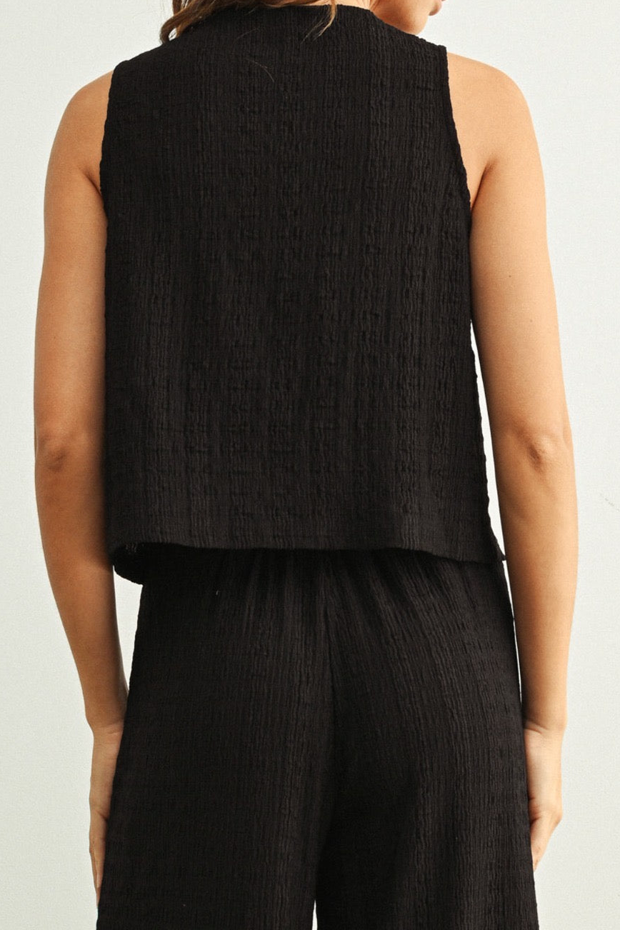 Penny Sleeveless Button Front Top