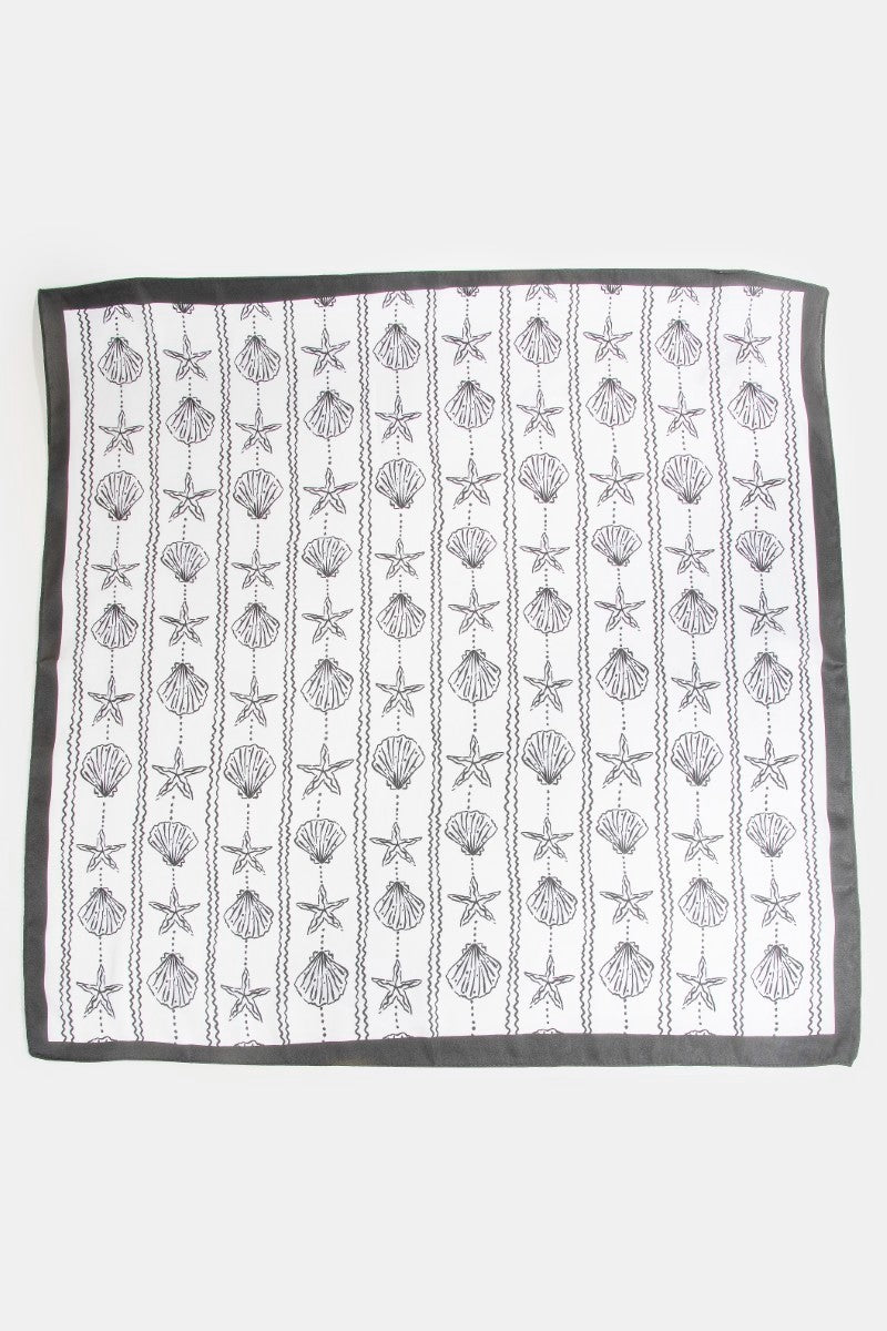 Sealife Seashells And Starfish Bandana Scarf