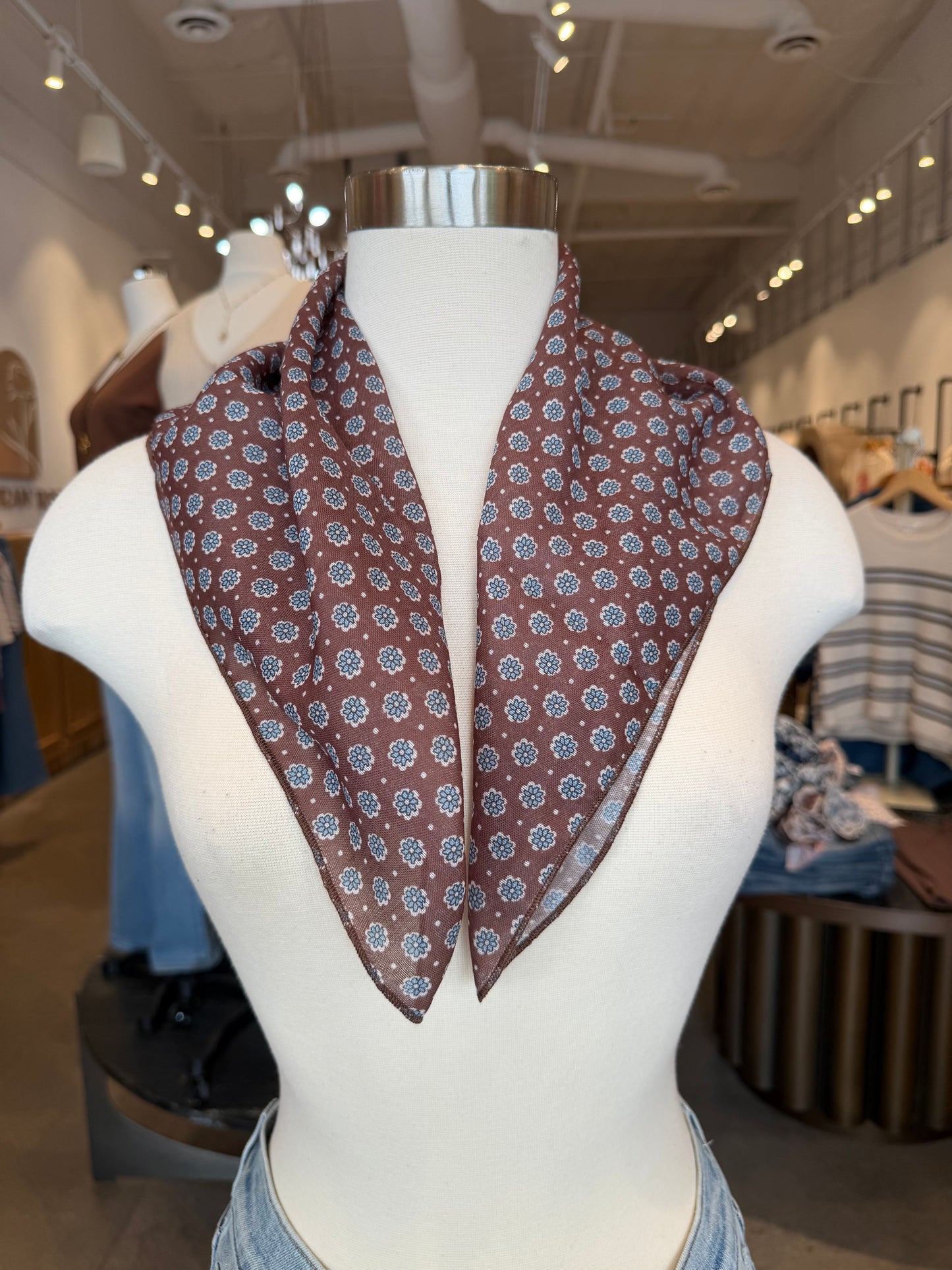 frankie Cotton Linen Print Square Scarf