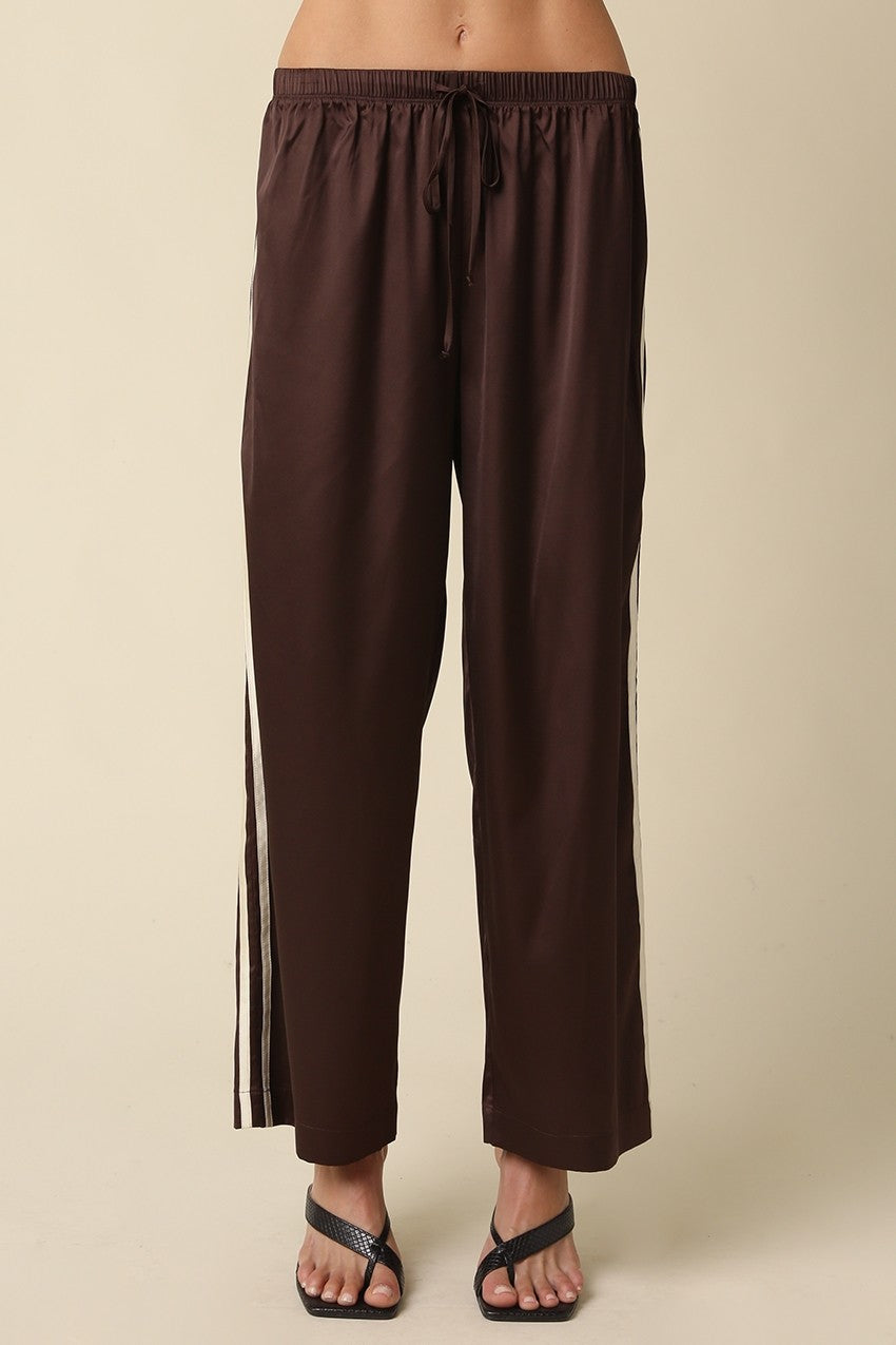 Satin Maggie Side Stripe Track Pant