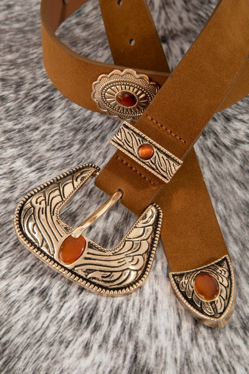 Concho Disc Vegan Leather Belt