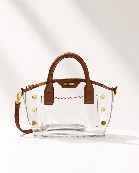 HAMMITT | Paula Clear Mahogany Pebble/Brushed Gold