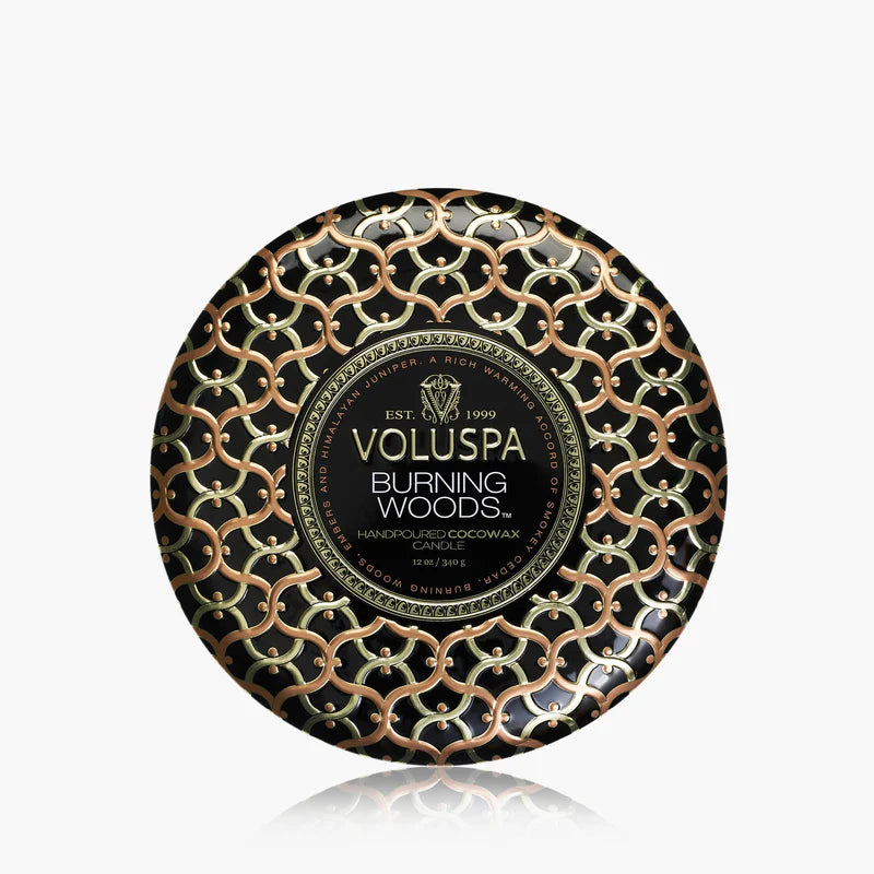 Voluspa Burning Woods 3 Wick Tin Candle 12oz