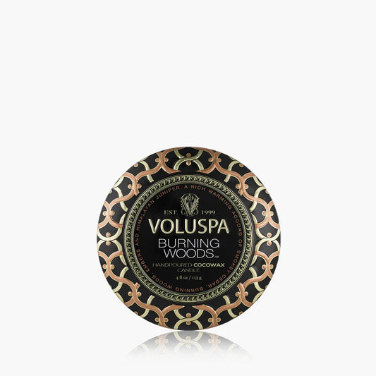 Voluspa Burning Woods Mini Tin Candle 4oz