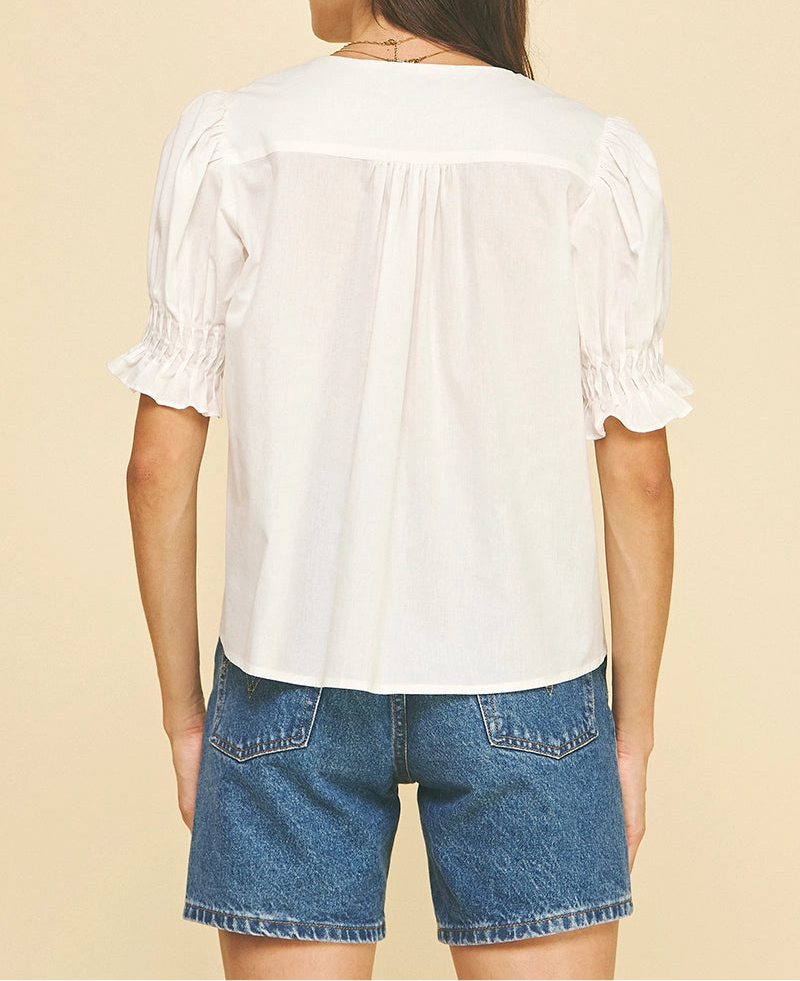 Tara Short Sleeve Button Down Top