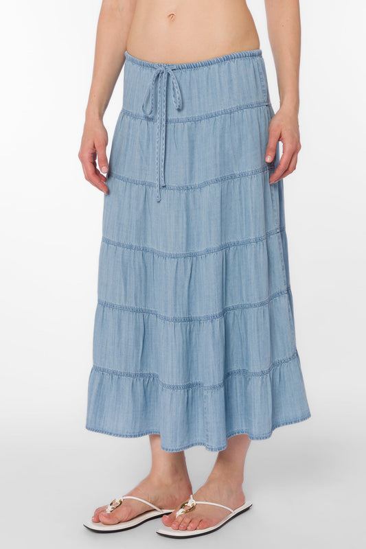 Velvet Heart | Claremont Classic Indigo Midi Skirt