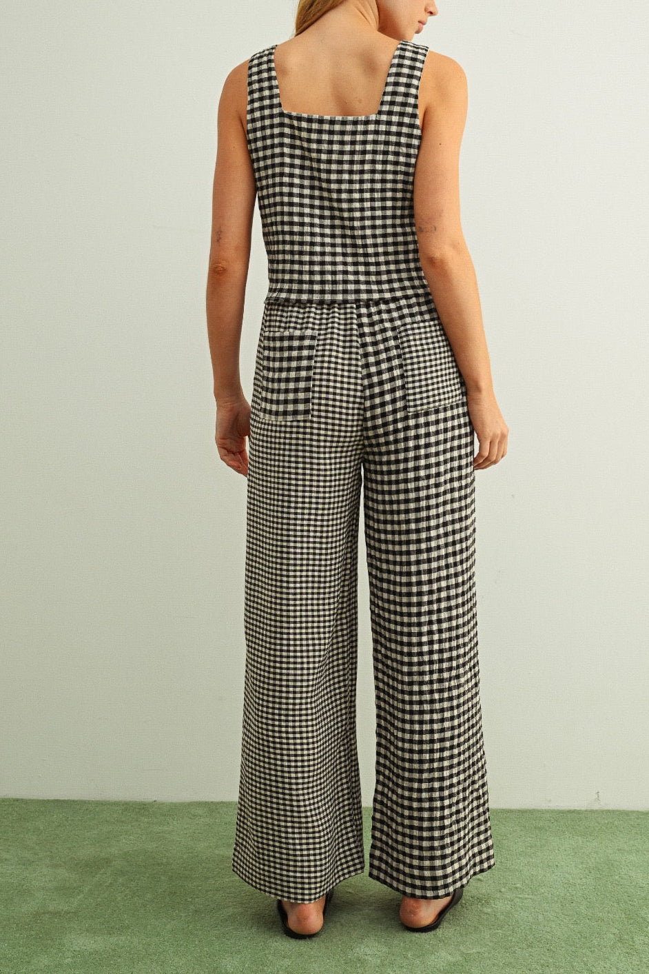 Tara Mixed Gingham Straight Pants