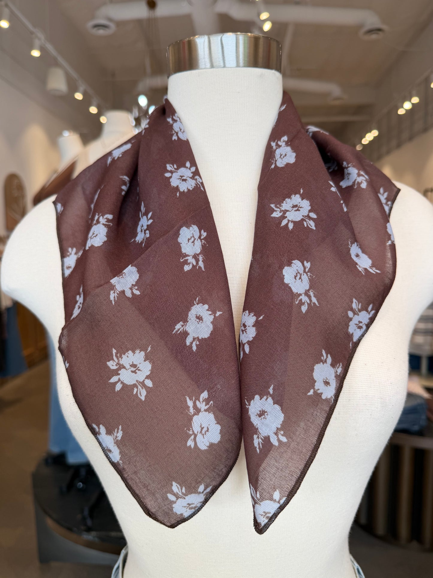 Billie Cotton Linen Print Square Scarf