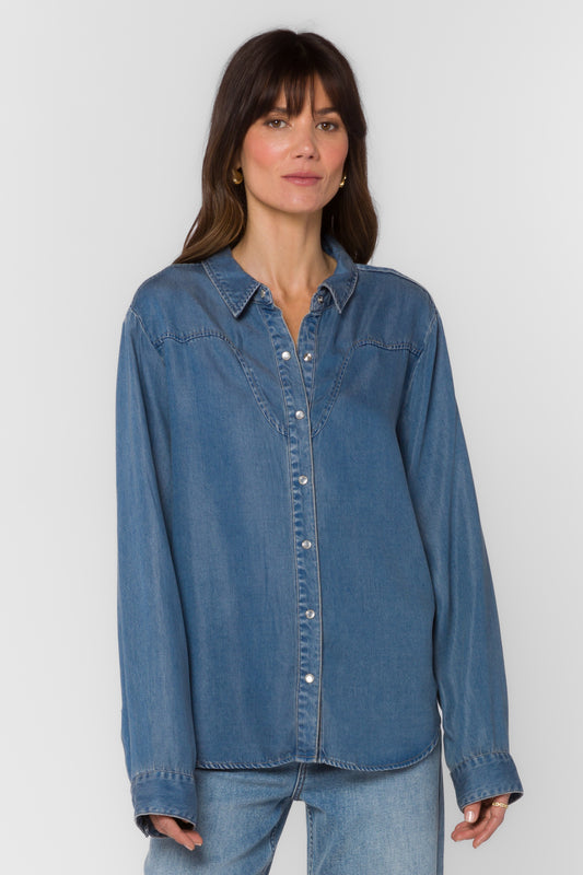 Velvet Heart | Darby Long Sleeve Denim Top