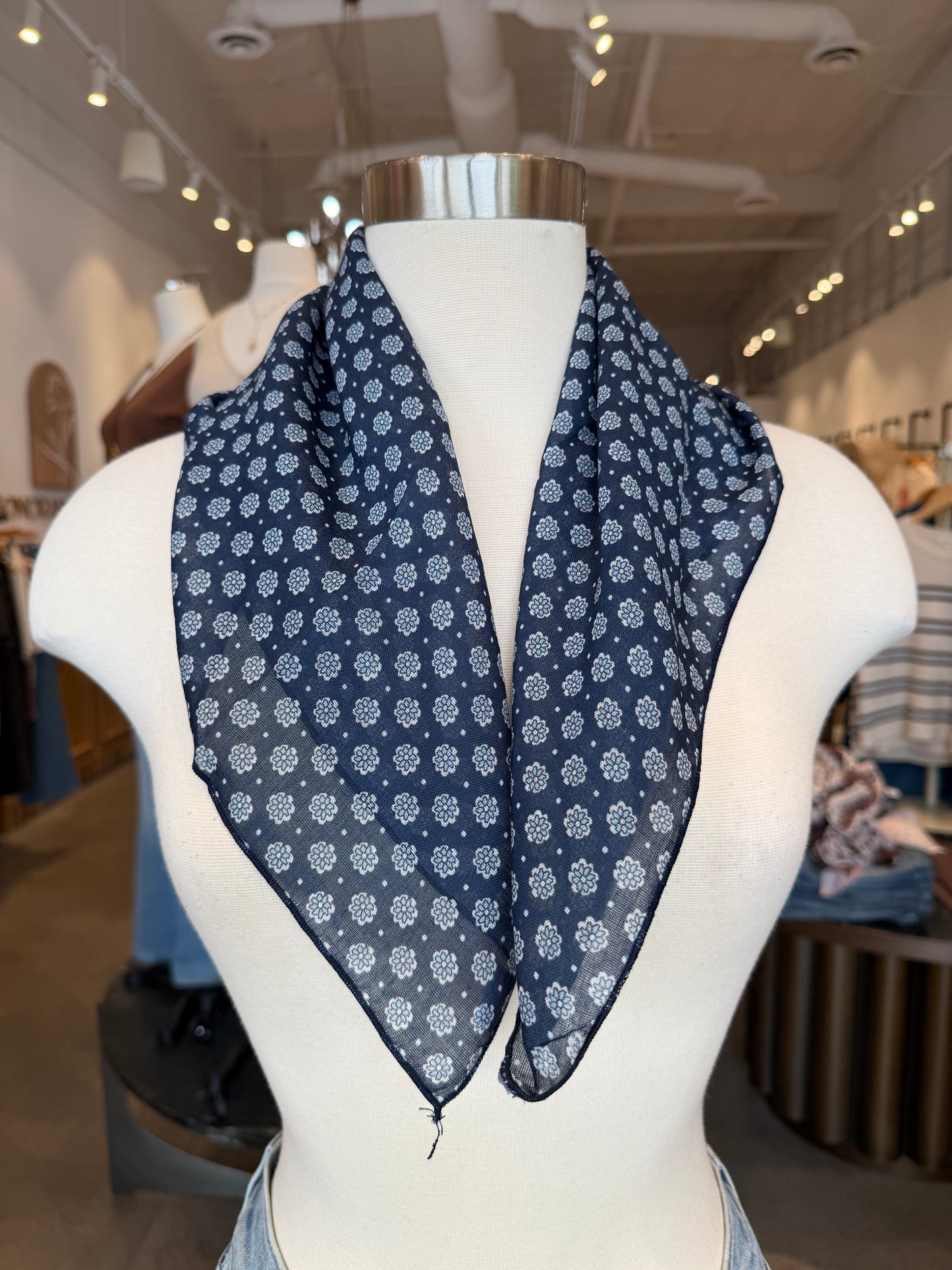 Rio Cotton Linen Print Square Scarf