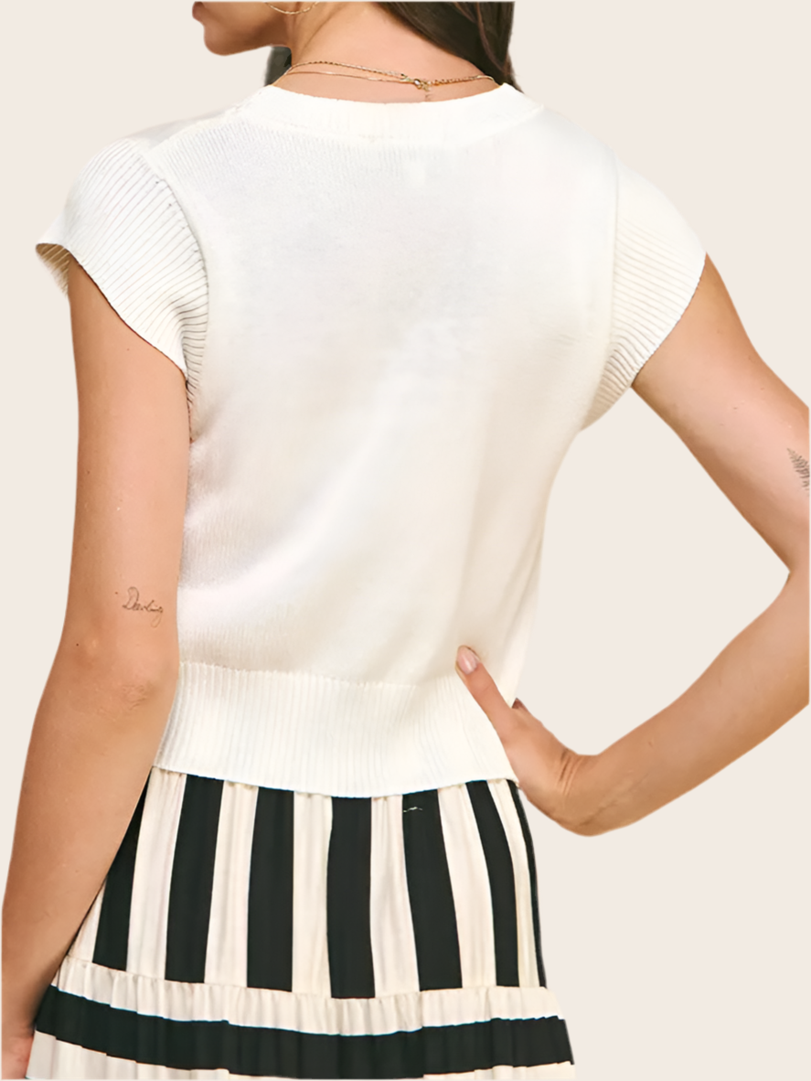 Casey Cap Sleeve Knit Top
