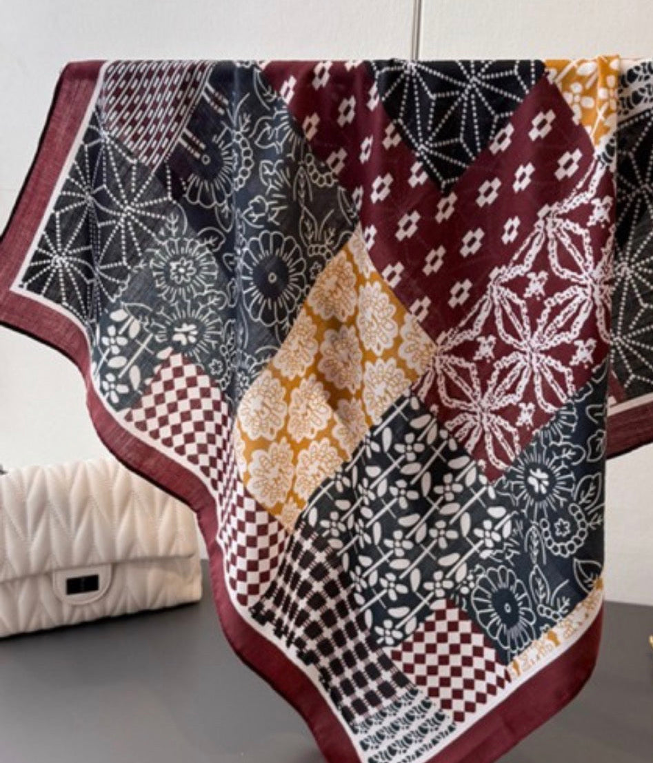 Shelby Cotton-linen Texture Square Scarf